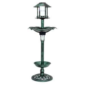 Costway Vogeltränke mit Solarleuchte Grün 43 x 110 cm