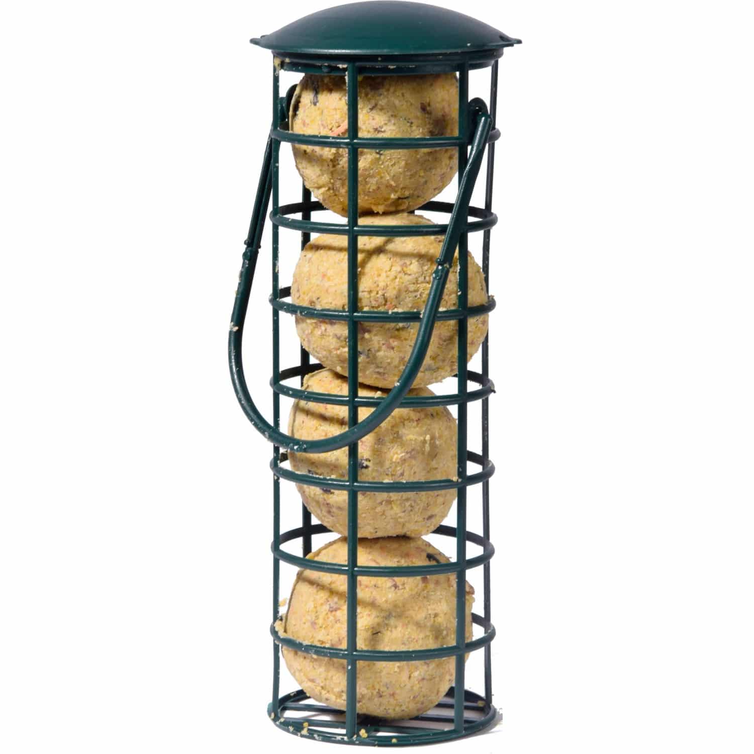 Dobar Futterspender mit 4 Meisenknödeln für Wildvögel 7 cm x 7 cm x 20 cm Grün
