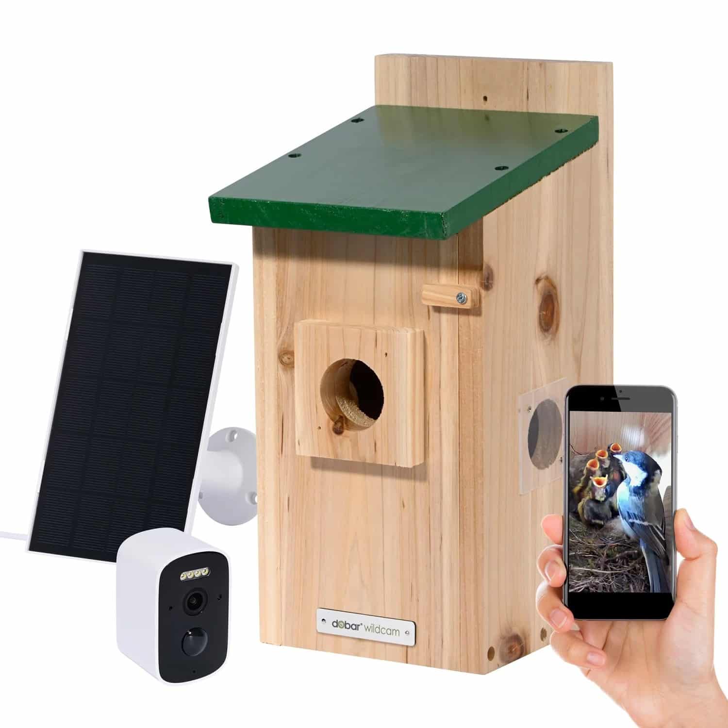 Dobar Nistkasten Eazy mit WiFi Kamera und Solar Panel FSC®