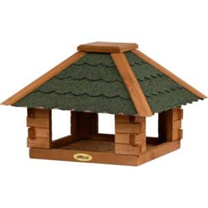 Dobar Vogelhaus Blockhaus Viereckig mit Bitumendach 37 cm x 37 cm x 26 cm FSC®