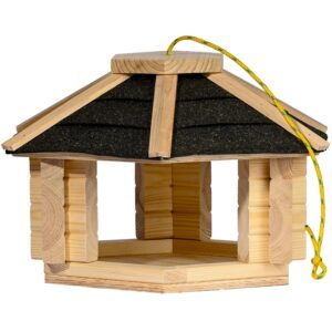Dobar Vogelhaus Zwart XL Massivholz 40 cm x 34