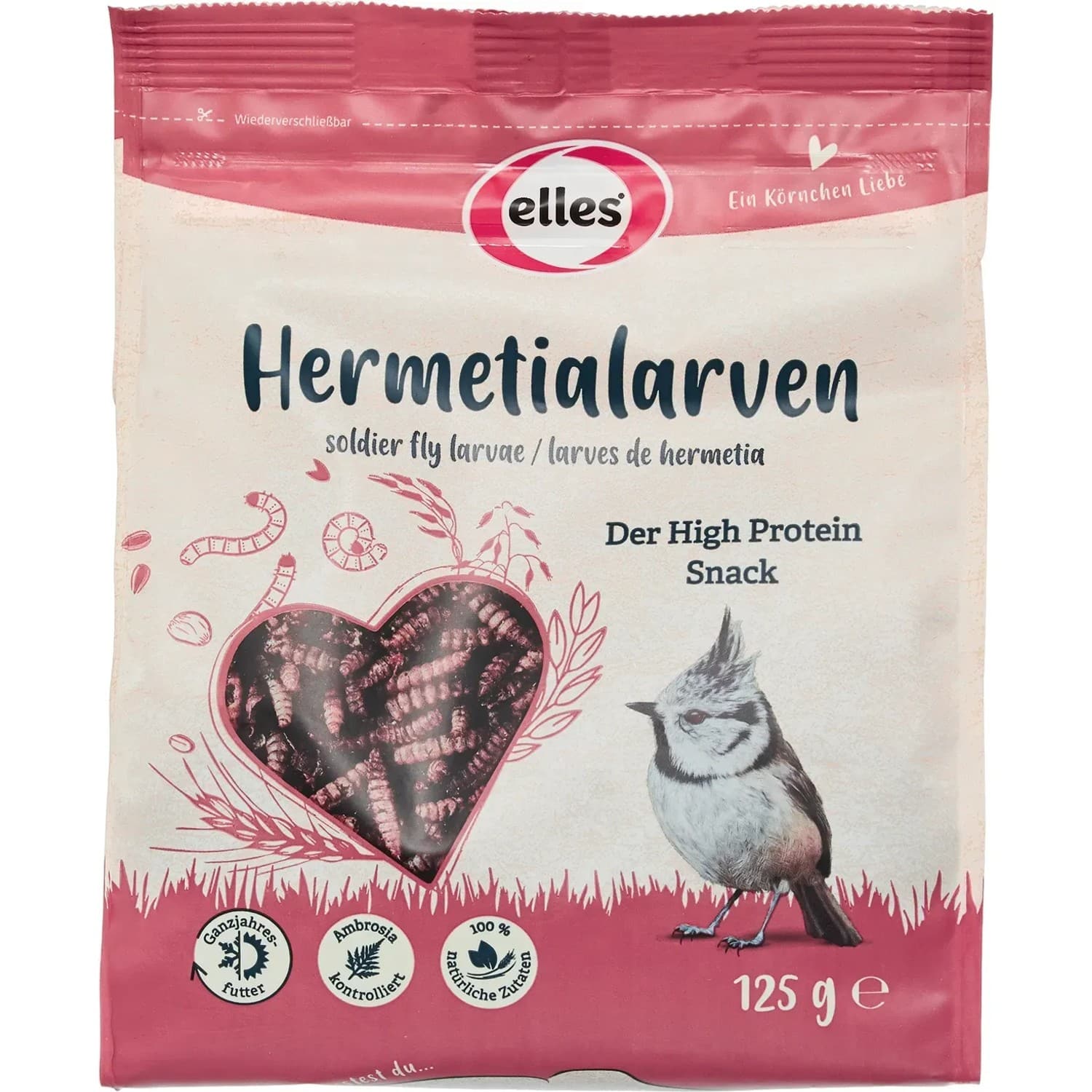 Elles Ergänzungsfutter Hermetialarven für Wildvögel 125 g