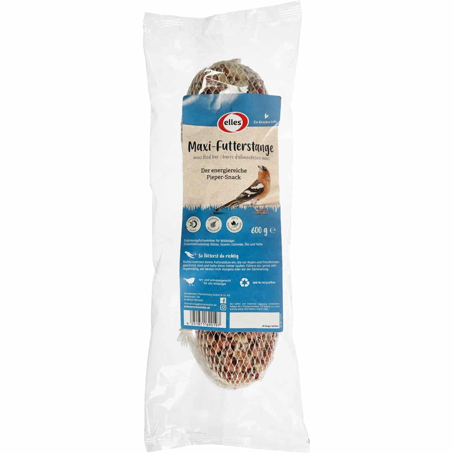 Elles Ergänzungsfutter Maxi-Futterstange für Wildvögel 600 g
