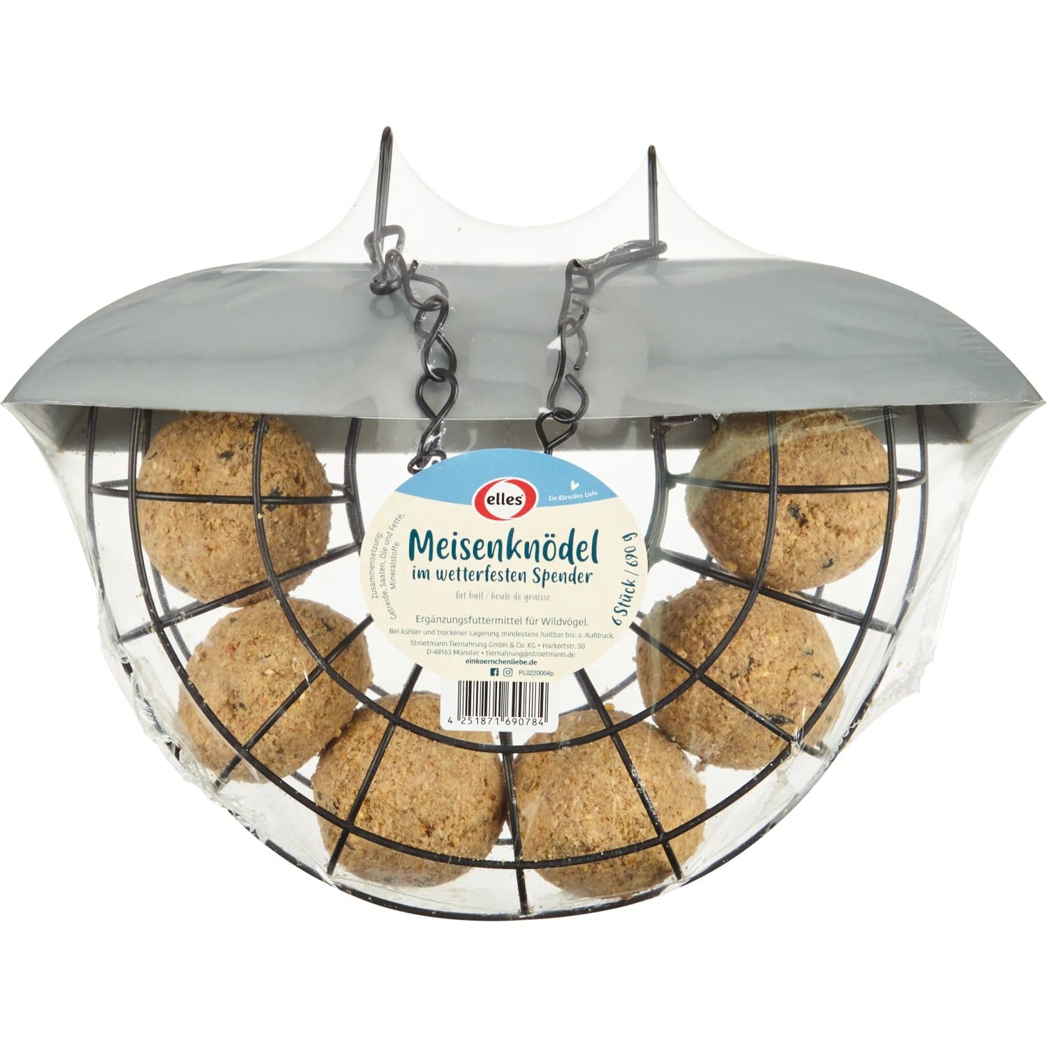Elles Ergänzungsfutter Meisenknödel im Halbmond für Wildvögel 6 Stück