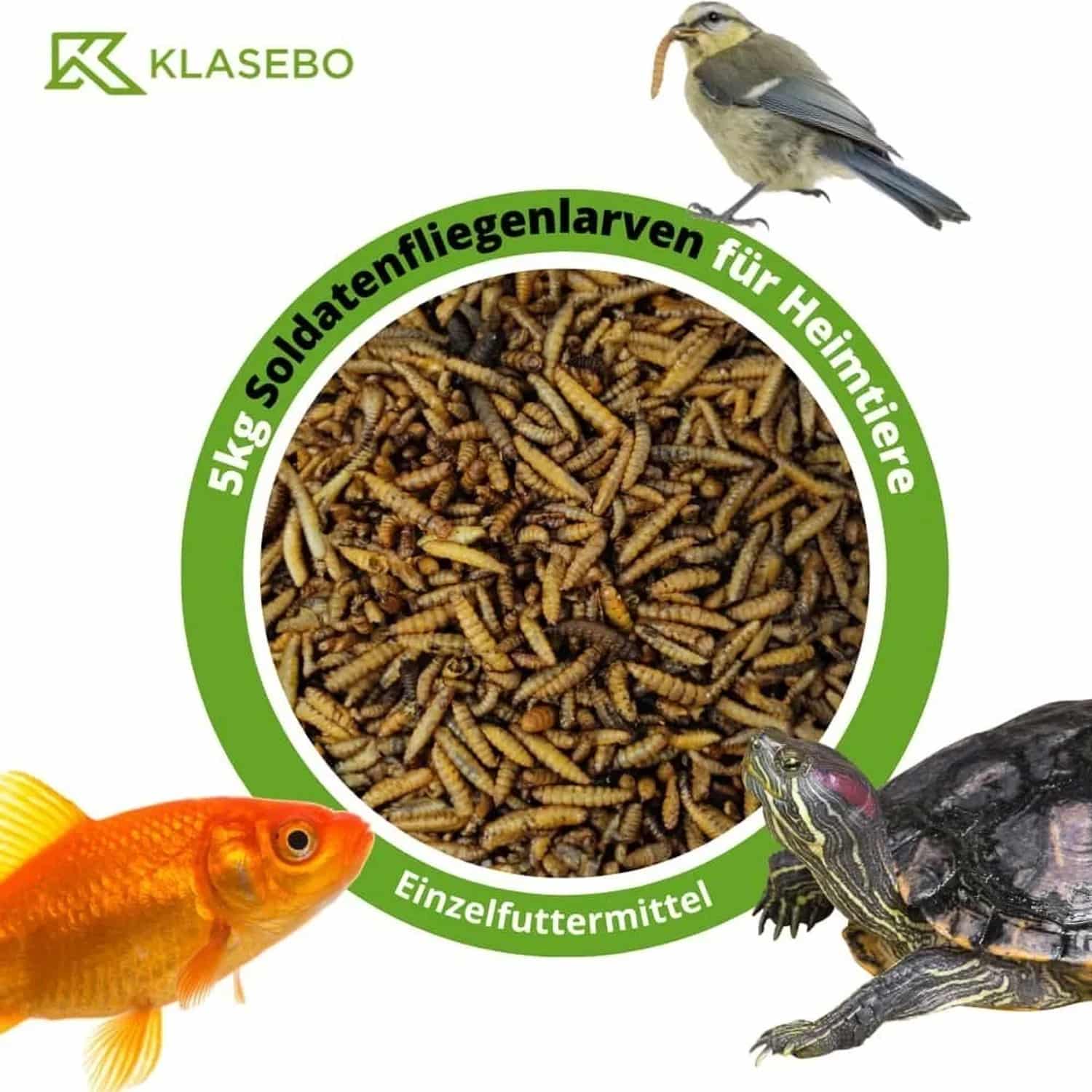 Klasebo 2 Liter Soldatenfliegenlarven 5kg Ganze Getrocknete Hermetia Illucens