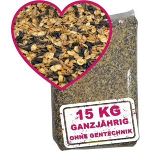 MeinWildvogel WILDVOGEL VITAL BASIC 15 Kg Vogelfutter Streufutter für Vögel Ganzjahresfutter und Perfekt für Kleine und Große Gartenvögel