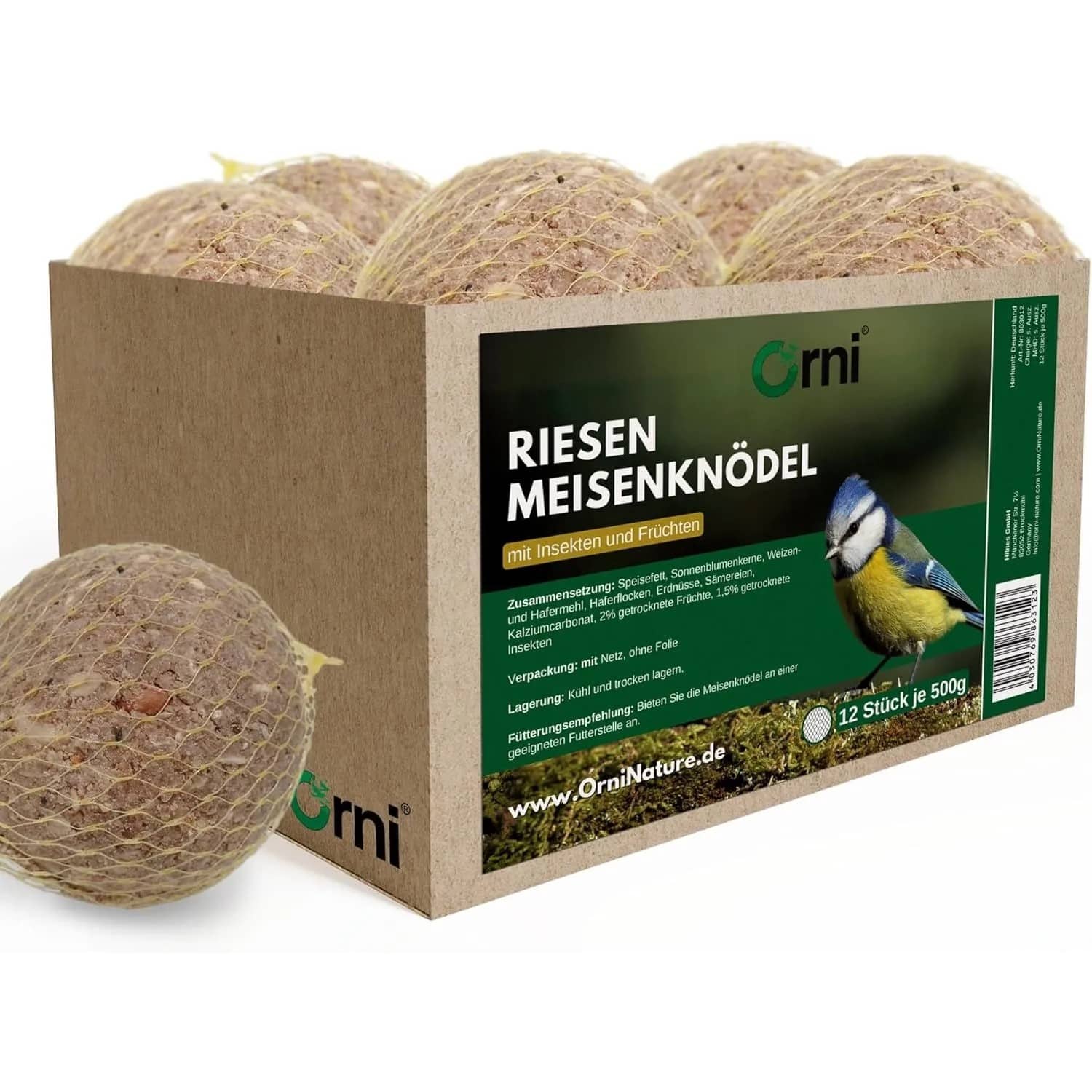 Orni Ganzjahres Riesenmeisenknödel mit Netz ohne Folie