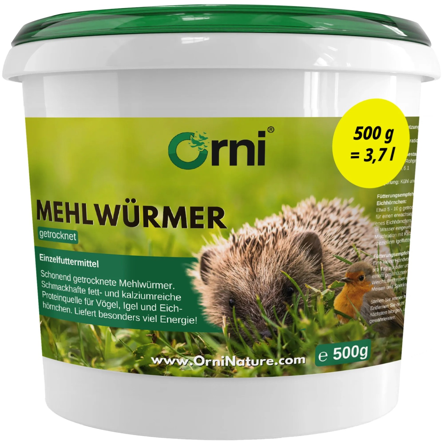 Orni Mehlwürmer Insektenfutter für Wildvögel