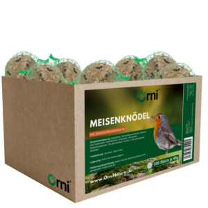 Orni Meisenknödel im Netz mit Sonnenblumenkerne für Wildvögel