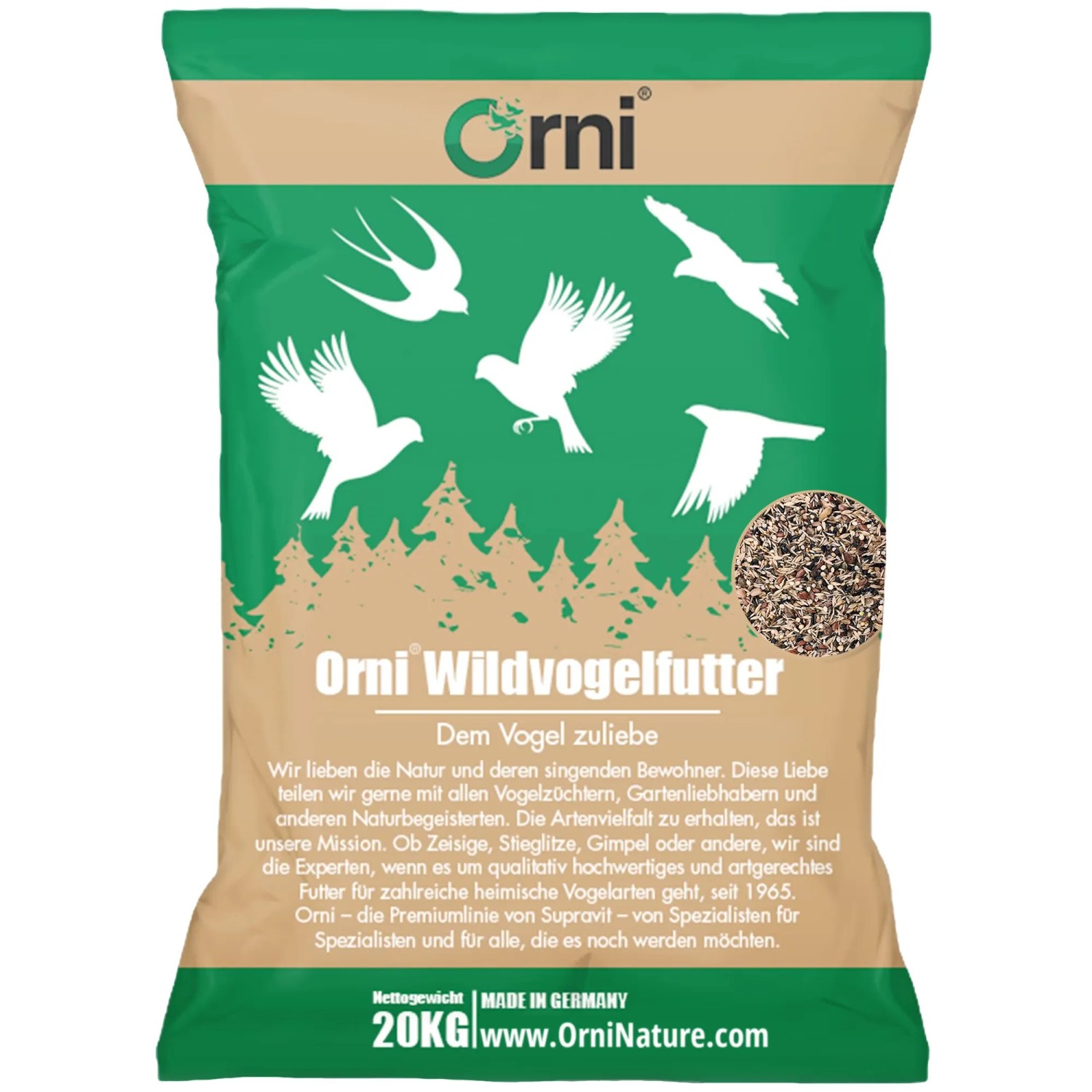 Orni Zeisig Premium Zeisig Vogelfutter Mischung aus Samen und Körnern