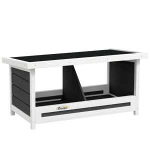PawHut Nistkasten Tannenholz Asphalt Weiß Grau 66L x 37B x 34H cm