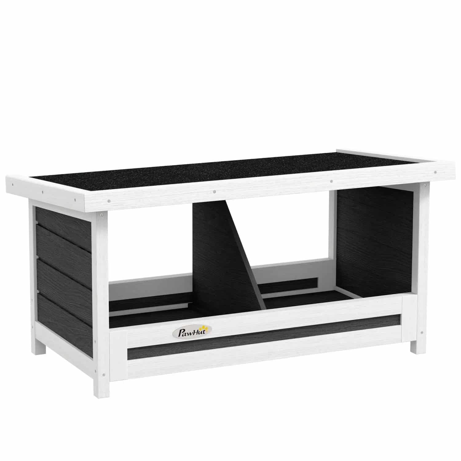 PawHut Nistkasten Tannenholz Asphalt Weiß Grau 66L x 37B x 34H cm