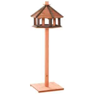 PawHut Vogelhaus Vogelständer Spielstand mit Wasserfestem Dach Natur Ø52 x130Hcm