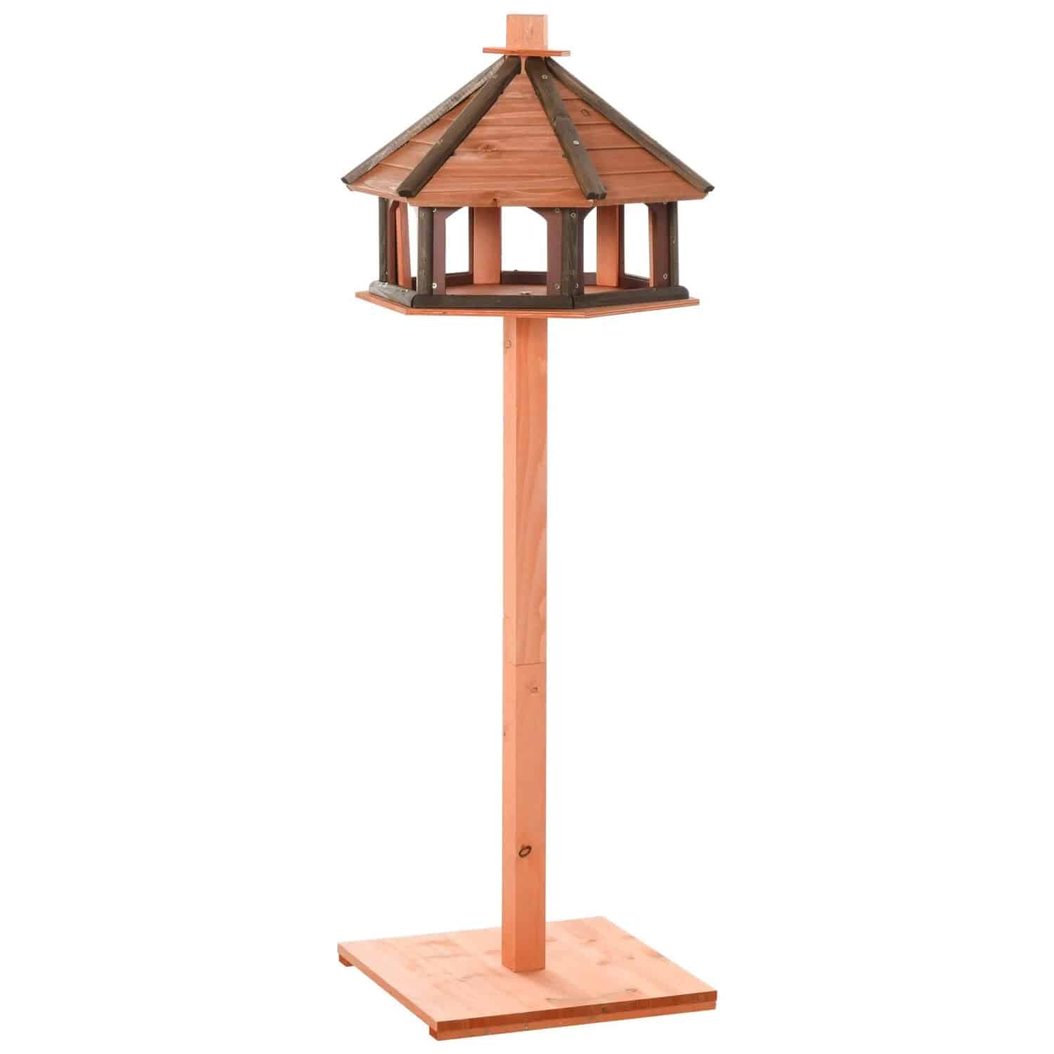 PawHut Vogelhaus Vogelständer Spielstand mit Wasserfestem Dach Natur Ø52 x130Hcm