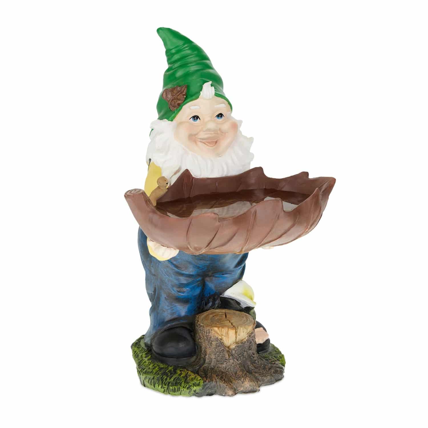 Relaxdays Gartenzwerg Polyresin Bunt Frostsicher mit Vogeltränke 36 cm x 22 cm x 22 cm 1