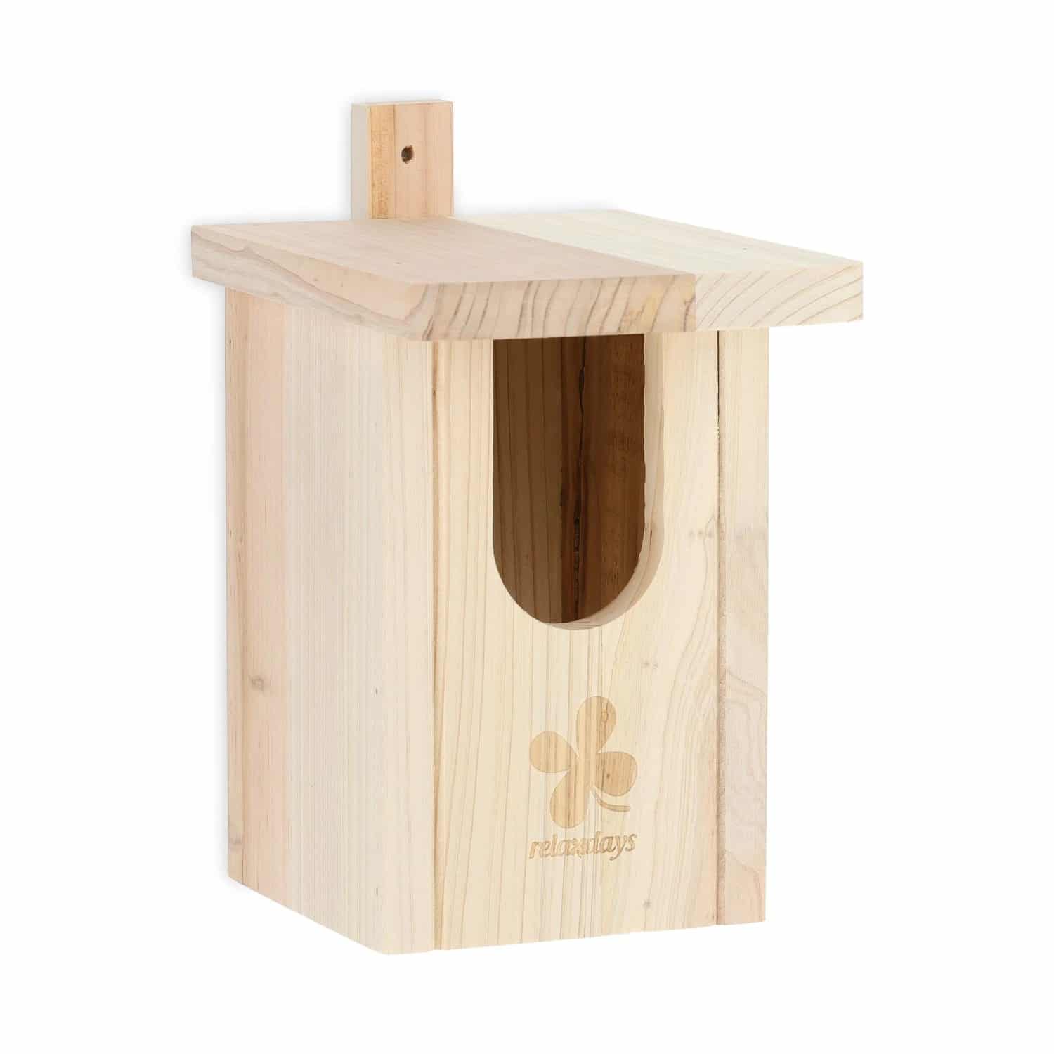 Relaxdays Nistkasten Tannenholz Natur Entnehmbarer Boden 25 cm x 15 cm x 21