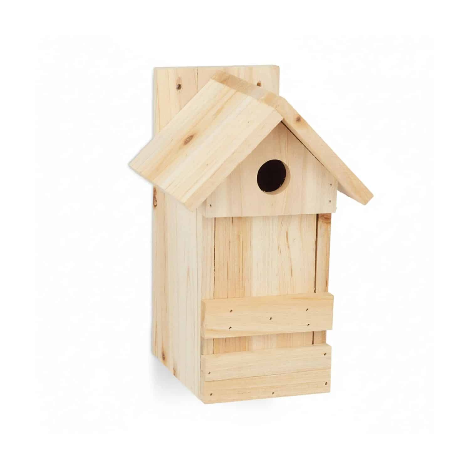 Relaxdays Nistkasten Tannenholz Natur mit Spitzdach 25 cm x 14 cm x 16 cm 560 g