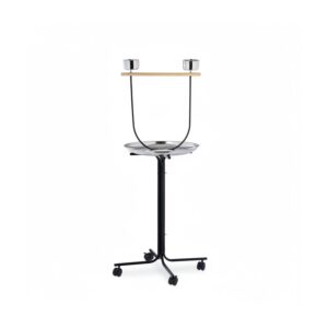 Relaxdays Papageienfreisitz Stahl Holz Kunststoff Schwarz Silber mit Rollen 130 cm x 60 cm x 60 cm 2