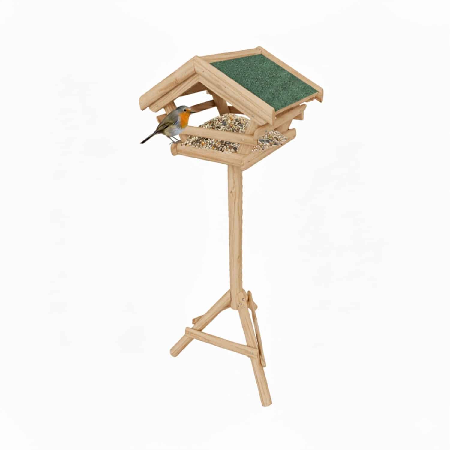 Relaxdays Vogelfutterhaus Tannenholz Natur mit Ständer 103 cm x 37 cm x 28 cm 2