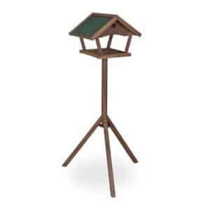Relaxdays Vogelfutterhaus mit Ständer Tannenholz Braun Grün Wetterfest 139 cm x 70 cm x 60 cm 4