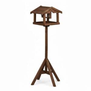 Relaxdays Vogelfutterhaus mit Ständer Tannenholz Braun Imprägniert 117 cm x 50 cm x 50 cm 2