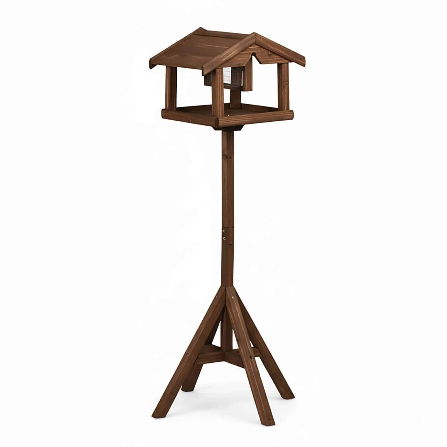 Relaxdays Vogelfutterhaus mit Ständer Tannenholz Braun Imprägniert 117 cm x 50 cm x 50 cm 2