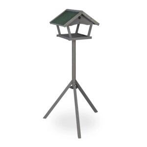Relaxdays Vogelfutterhaus mit Ständer Tannenholz Grau Grün Wetterfest 139 cm x 70 cm x 60 cm 4