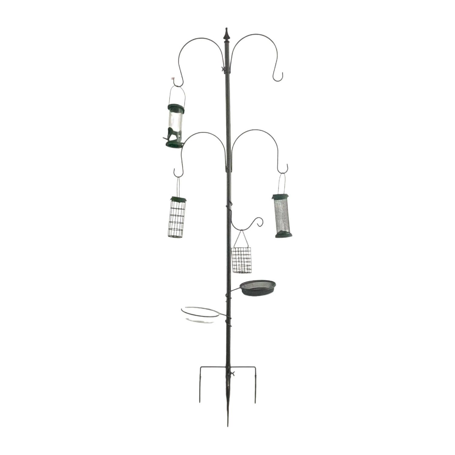 Relaxdays Vogelfutterstation Stahl Schwarz 6-in-1 231 cm x 55
