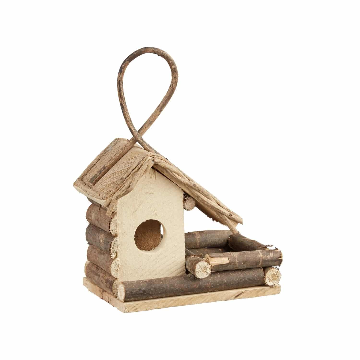 Relaxdays Vogelhaus Buchsbaum Natur Zum Aufhängen 29 cm x 20 cm x 12 cm 0