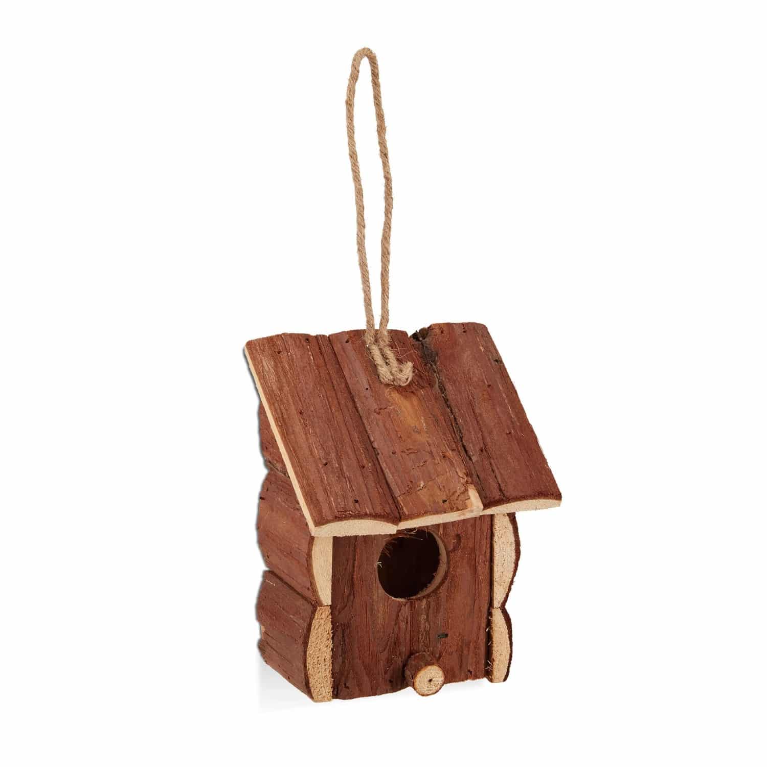 Relaxdays Vogelhaus Holz Natur Mit Schlaufe 30 cm x 12 cm x 9