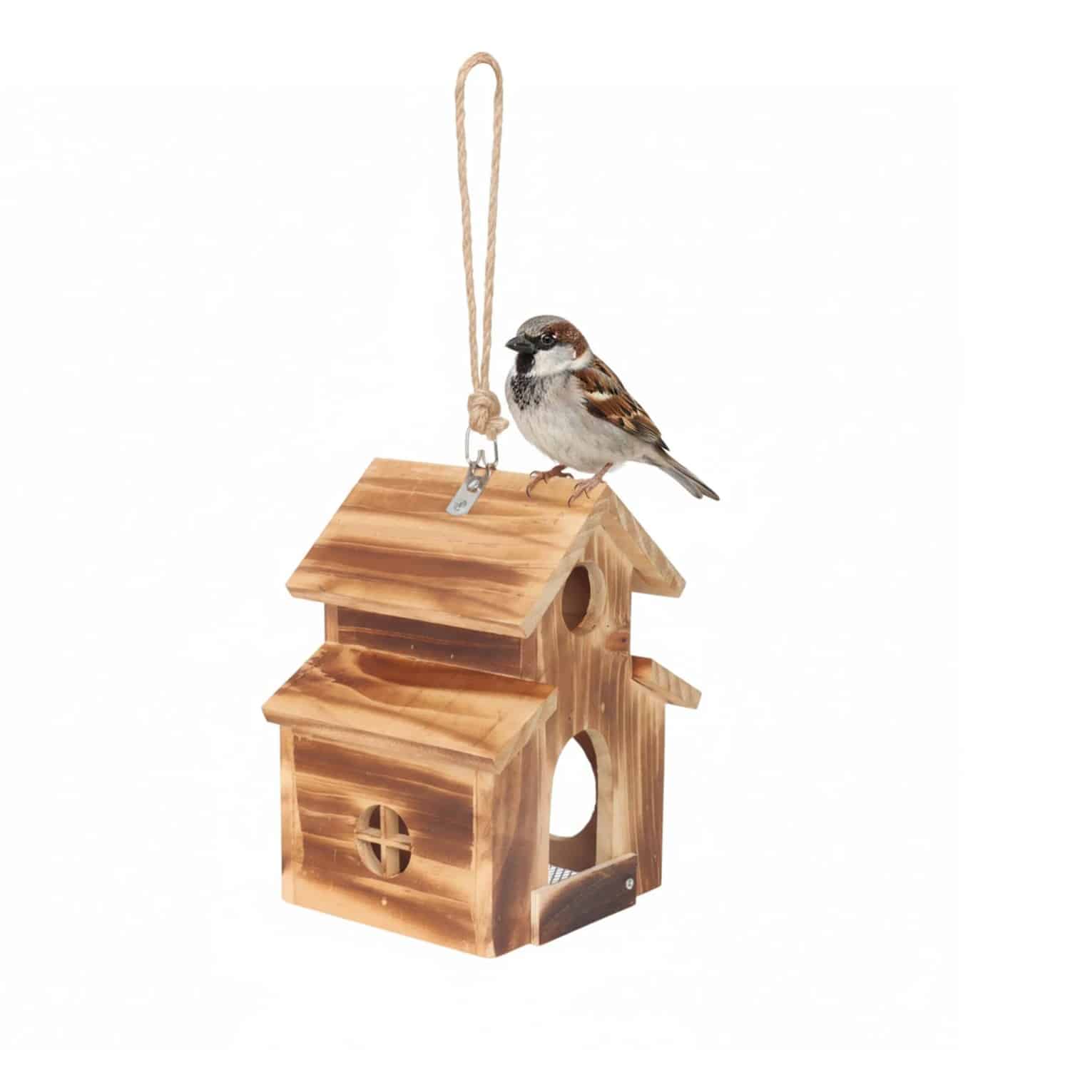Relaxdays Vogelhaus Kiefernholz Braun Zum Aufhängen 21 cm x 16