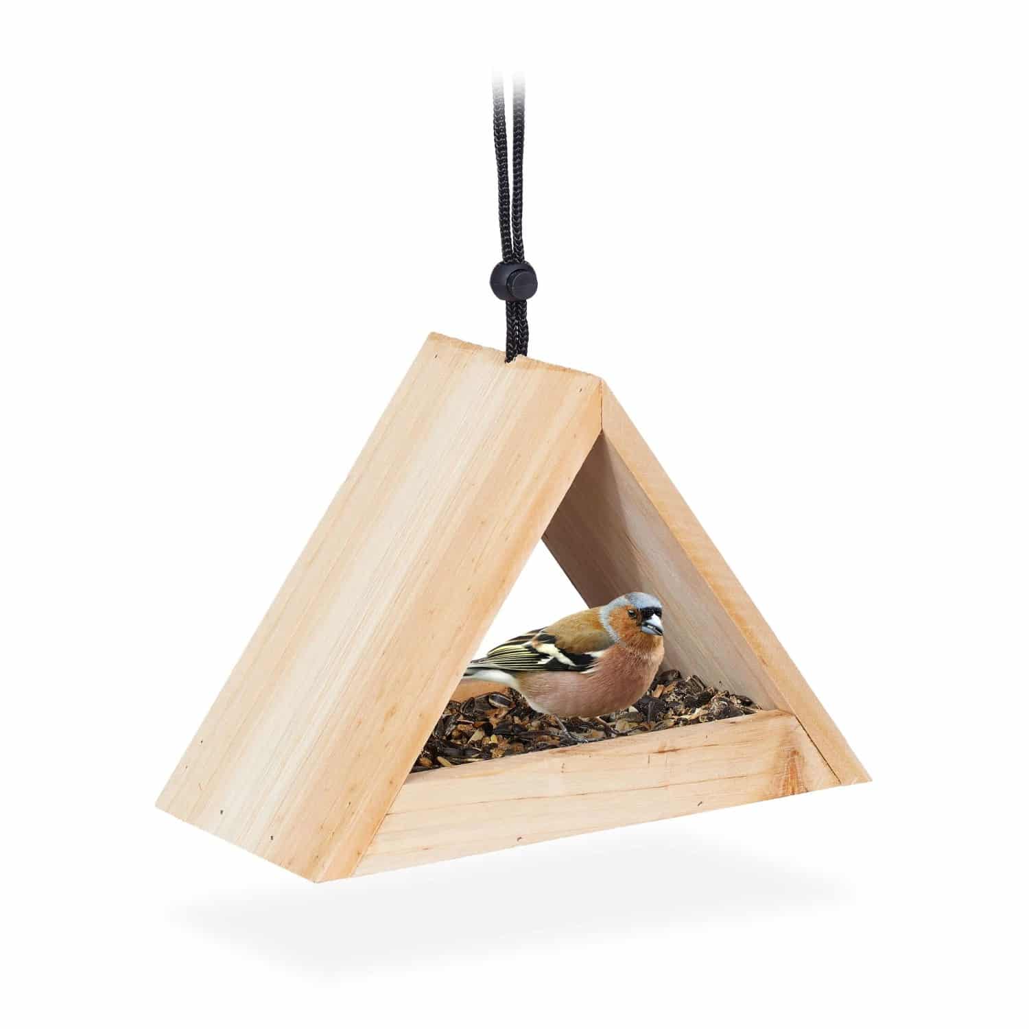 Relaxdays Vogelhaus Tannenholz Natur zum Aufhängen 16 x 23