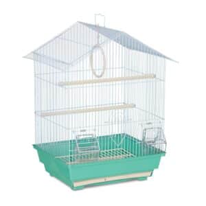 Relaxdays Vogelkäfig Stahl Grün Ausziehbar 49 cm x 39