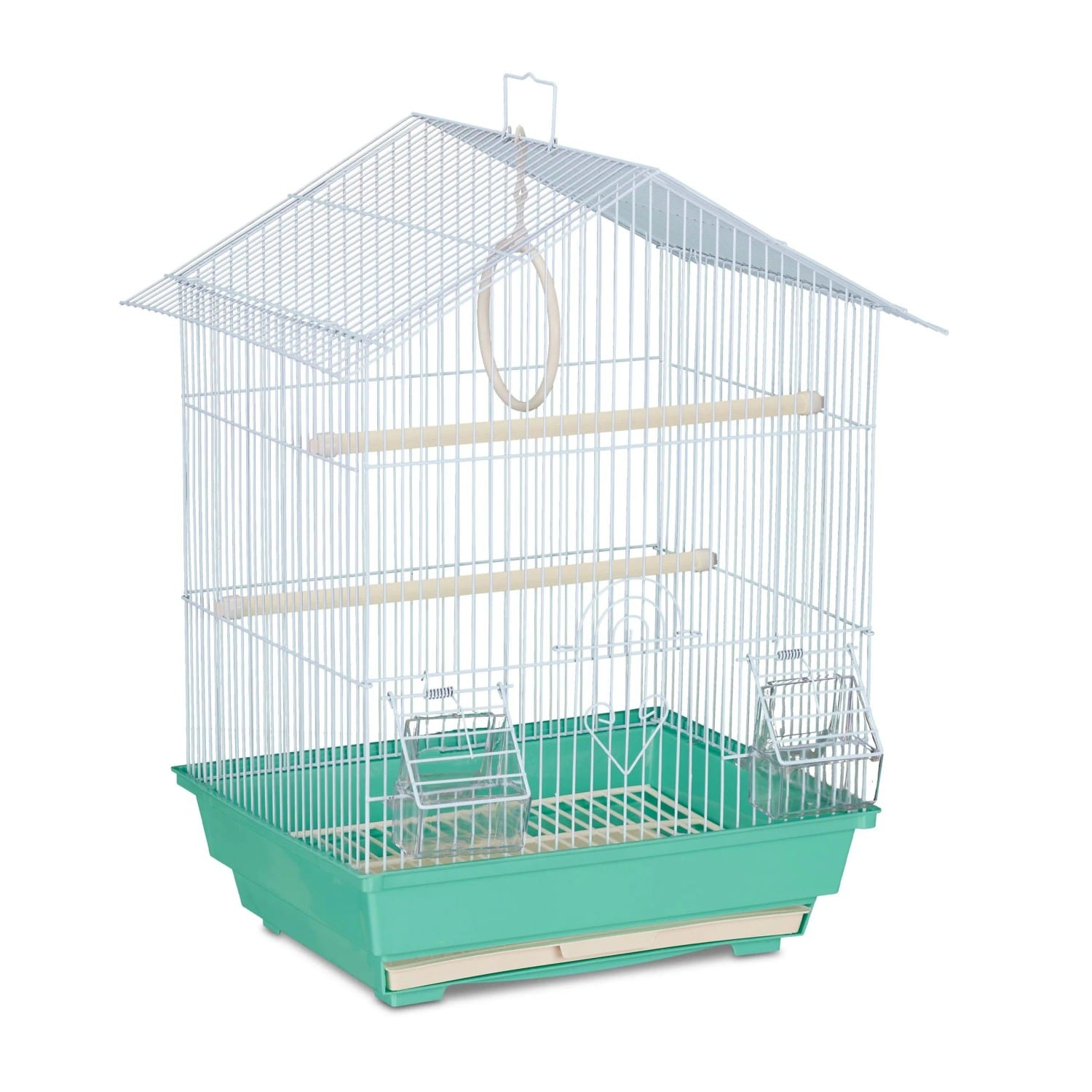 Relaxdays Vogelkäfig Stahl Grün Ausziehbar 49 cm x 39