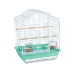 Relaxdays Vogelkäfig Stahl Grün mit Zubehör 56