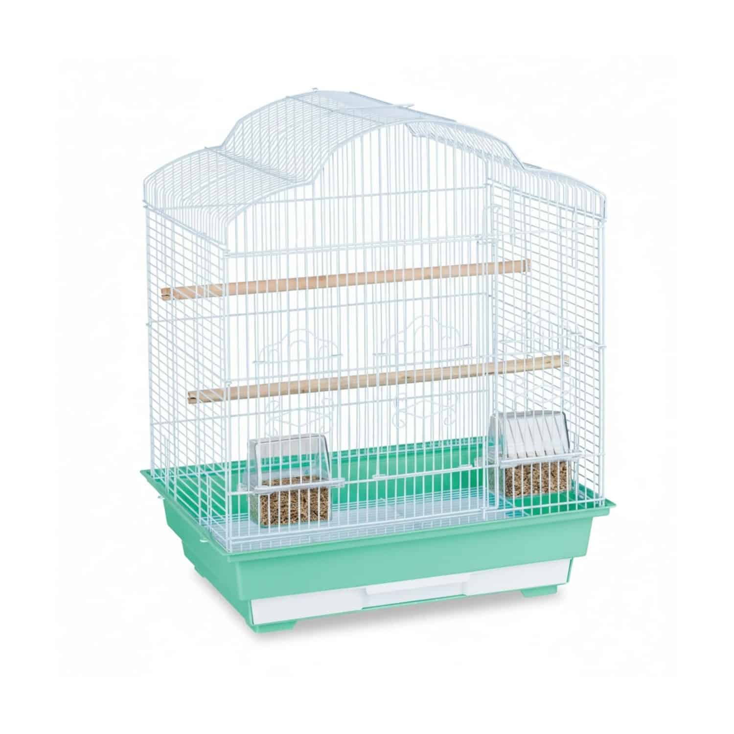Relaxdays Vogelkäfig Stahl Grün mit Zubehör 56