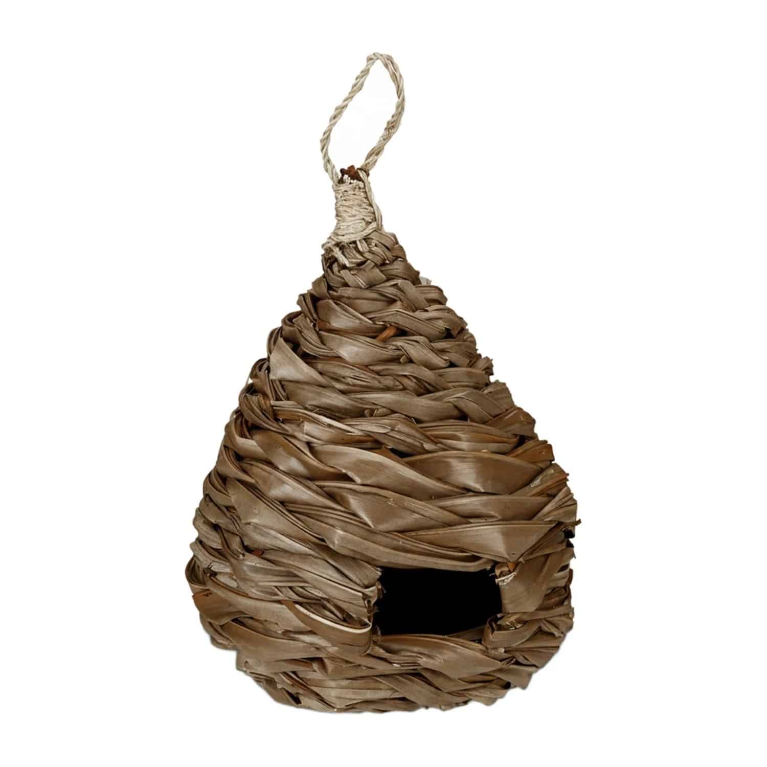 Relaxdays Vogelnest Kokosfaser Natur 31 cm x 20 cm bis 38 cm x 21 cm