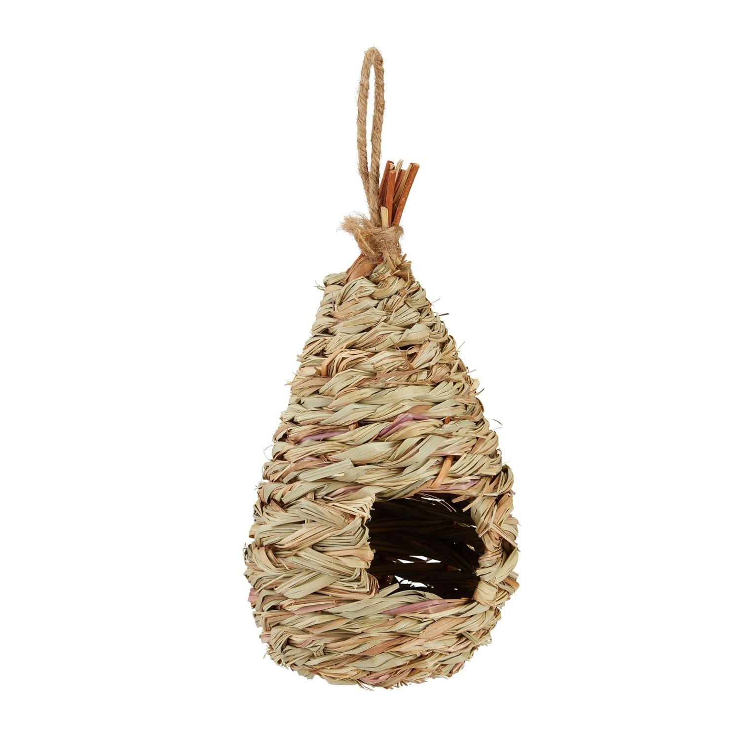 Relaxdays Vogelnest Stroh Natur Zum Aufhängen 29 cm x 12 cm 100 g