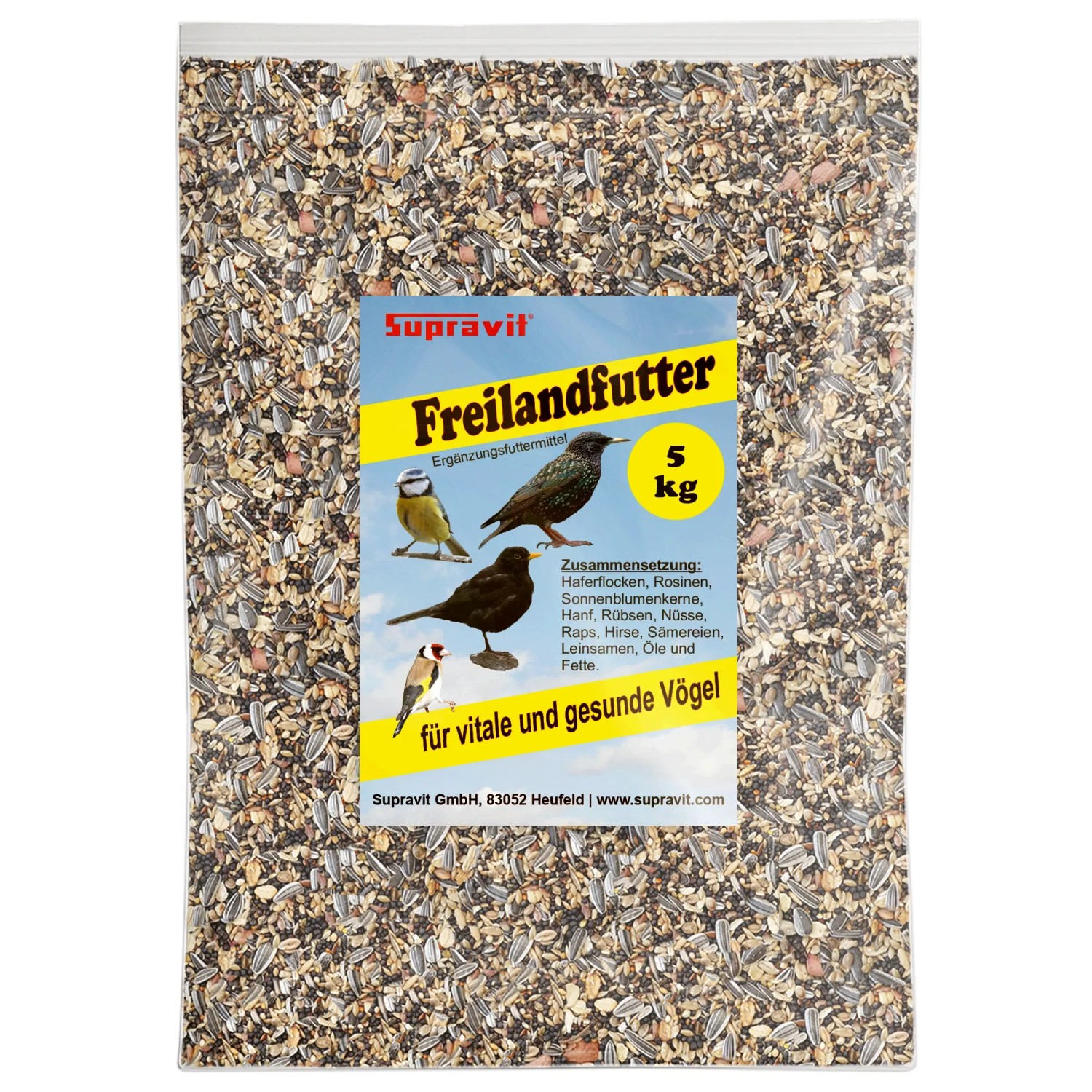 Supravit Freilandfutter für Vögel mit Sonnenblumenkerne