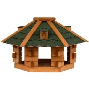 dobar® Vogelhaus Blockhaus 6-eckig mit Bitumendach