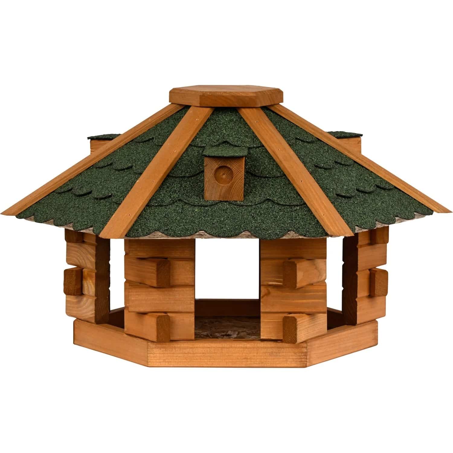 dobar® Vogelhaus Blockhaus 6-eckig mit Bitumendach