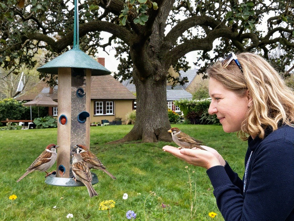 Vögel erinnern Futterstelle