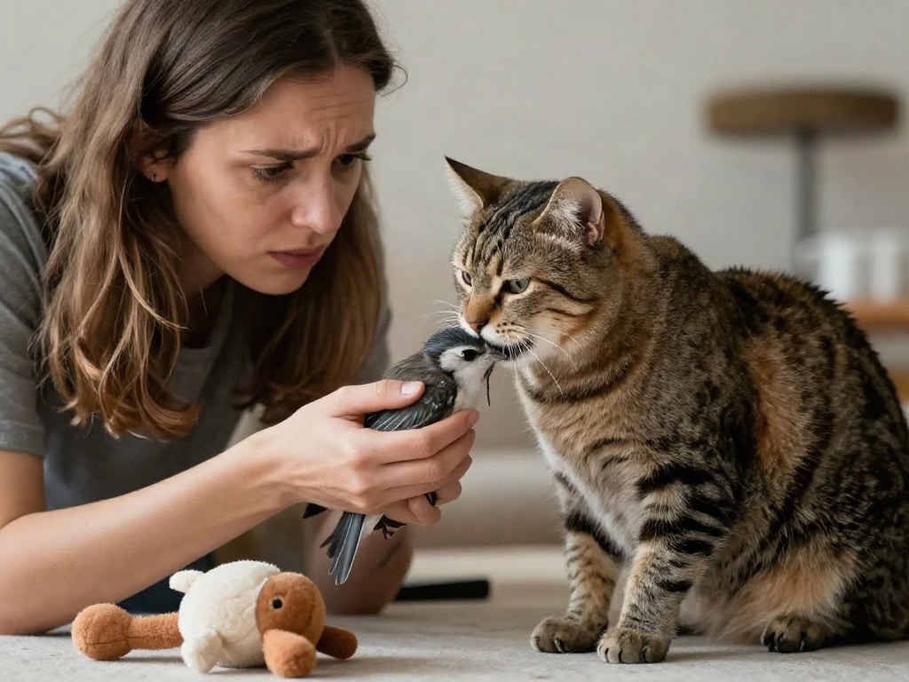 Vogel von Katze gefangen