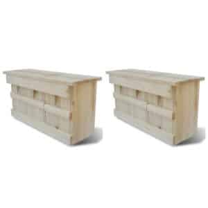 vidaXL Spatzenhaus 2 Stk. Holz 44 x 15