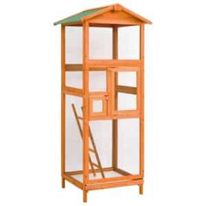 vidaXL Vogelkäfig 68x62x166 cm Massivholz Fichte 171457
