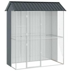 vidaXL Vogelkäfig Anthrazit 215 x 110 x 247 cm Verzinkter Stahl 3325172