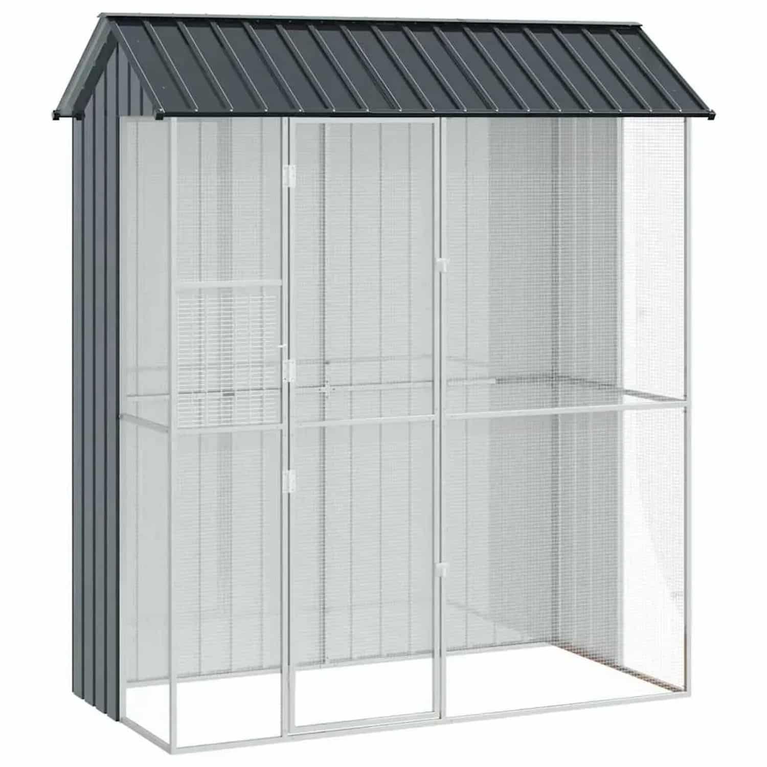 vidaXL Vogelkäfig Anthrazit 215 x 110 x 247 cm Verzinkter Stahl 3325172
