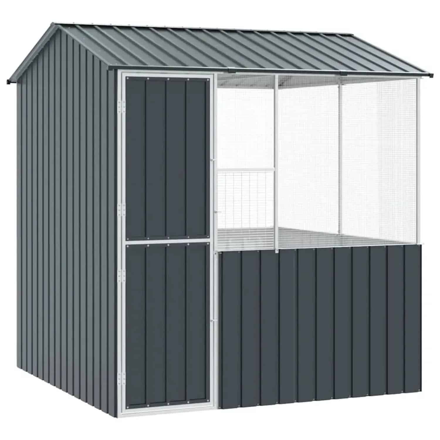 vidaXL Vogelkäfig Anthrazit 215 x 209 x 230 cm Verzinkter Stahl 3325170