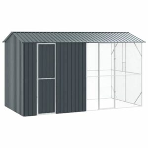 vidaXL Vogelkäfig Anthrazit 430 x 208 x 247 cm Verzinkter Stahl 3325153