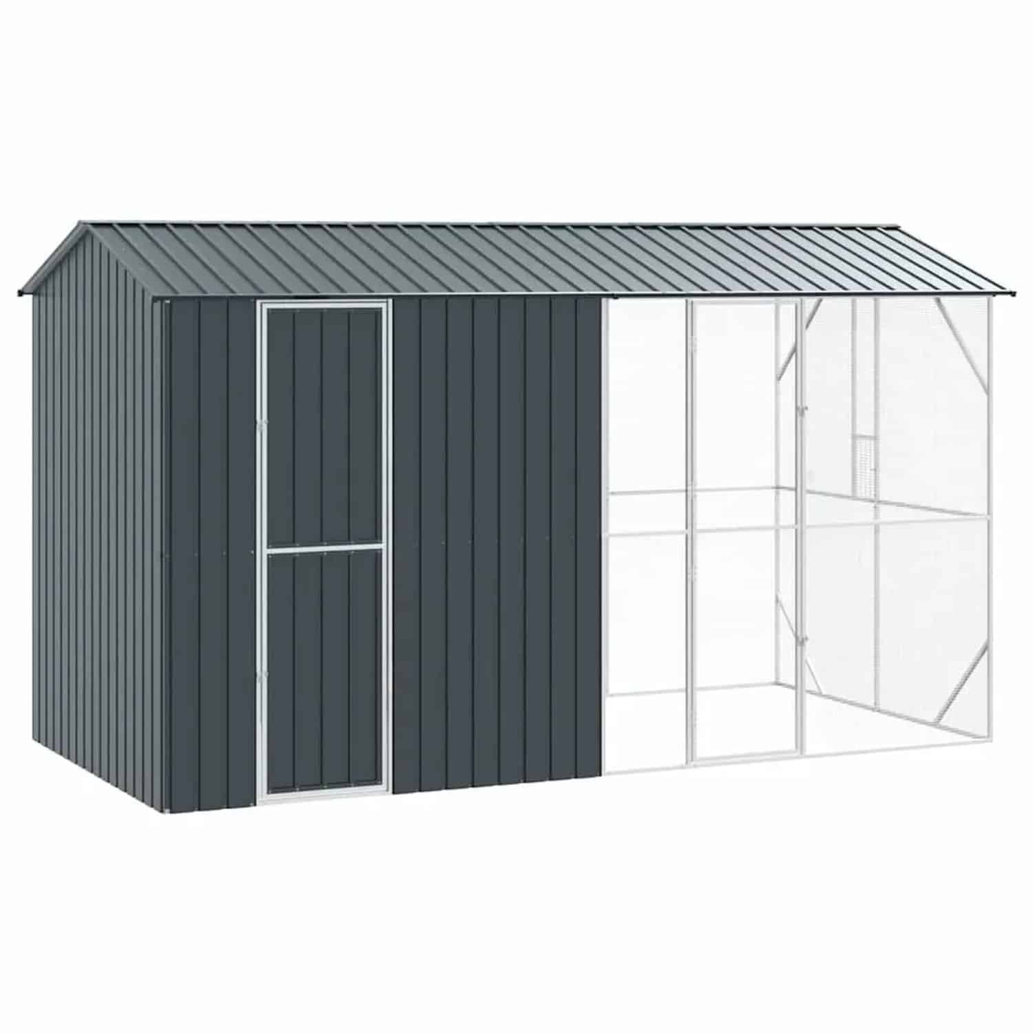 vidaXL Vogelkäfig Anthrazit 430 x 208 x 247 cm Verzinkter Stahl 3325153